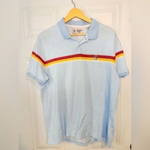 Original Penguin Blue and Red Polo Shirt Retro Stripes